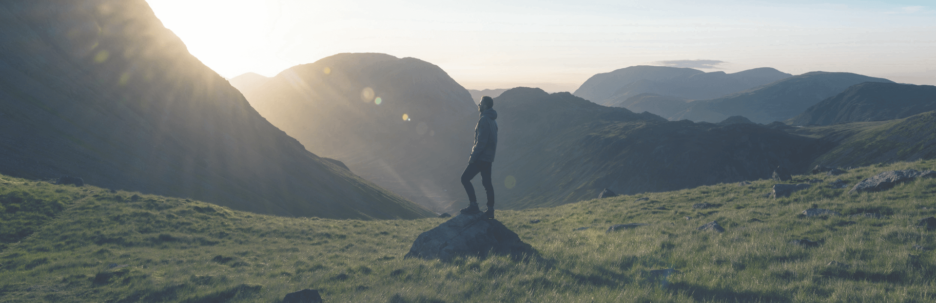 Berglandschaft mit Wanderer
